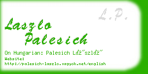 laszlo palesich business card